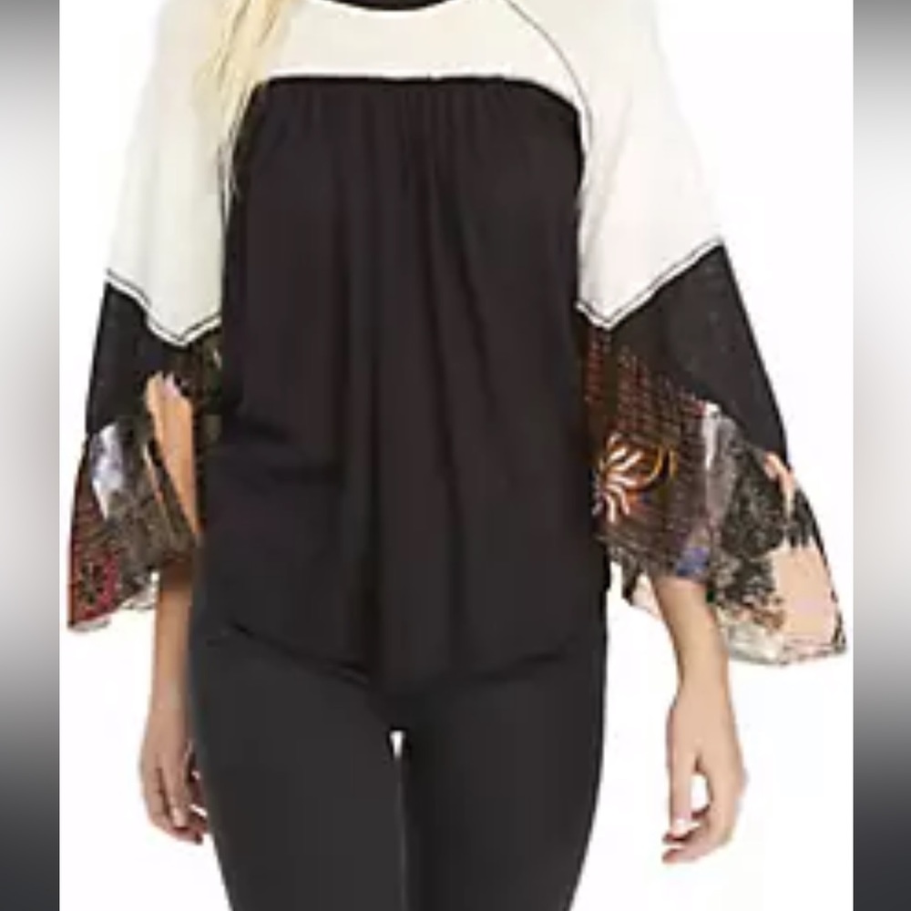 Free People Friday Fever Mixed Media Top